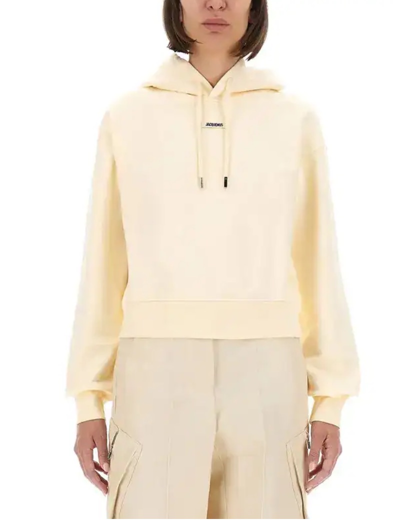 Jacquemus Butter Yellow Drawstring Hooded Sweatshirt